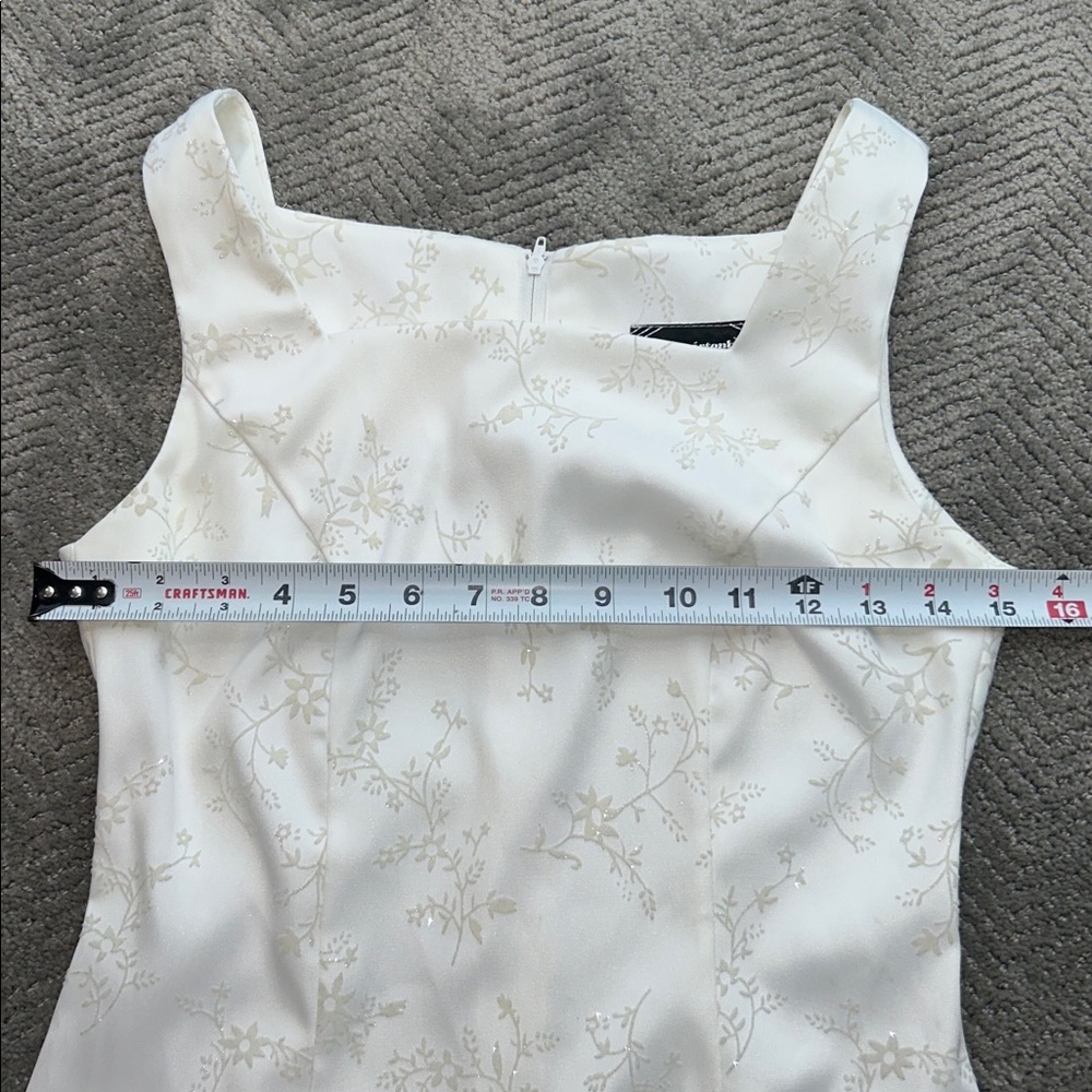 Jodi Kristopher Vintage Ivory Floral Cocktail Mini Dress Size 3/4 XS - Picture 9 of 12